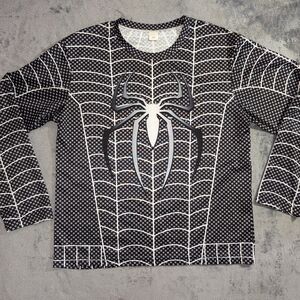 Spider Web Shirt Halloween Horror Long Sleeve spiderweb Black XXXL T-Shirt